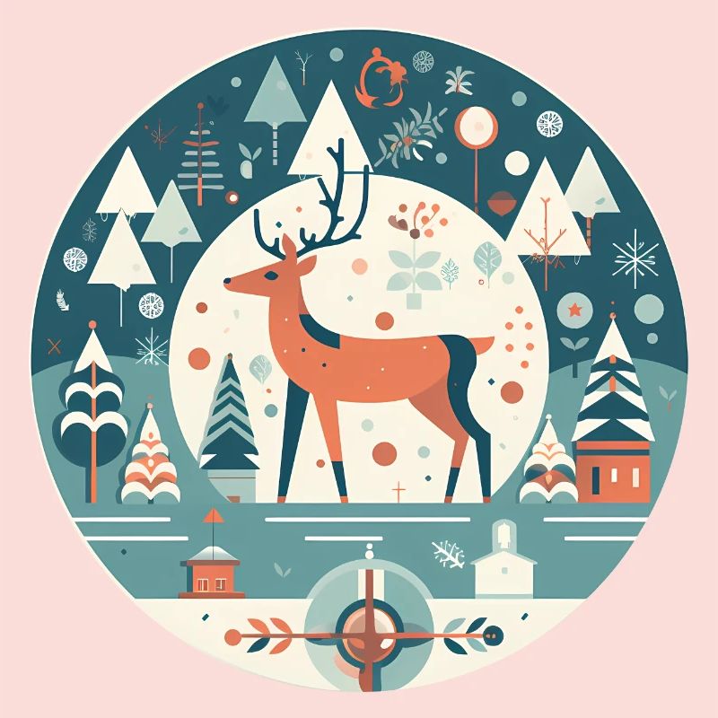 Hirsch mit Weihnachtselement, Liebeshirsche