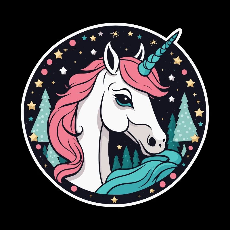 Dessin de Noël Licorne