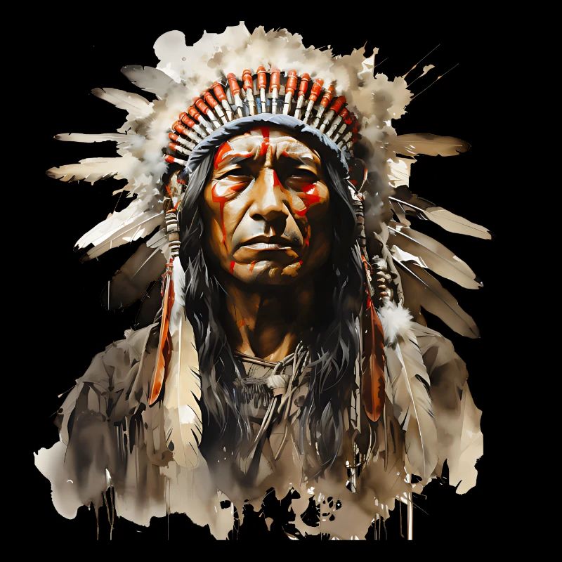 Indiens Sioux en coiffe de plumes