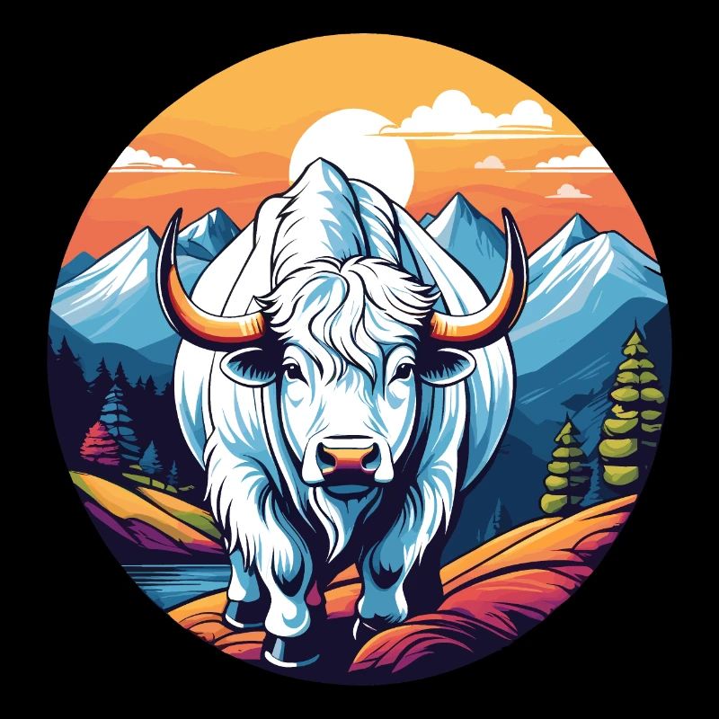 Weißes Yak