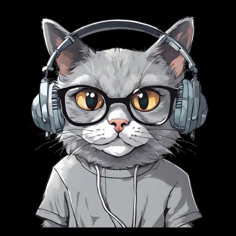 Chat gris developpeur web