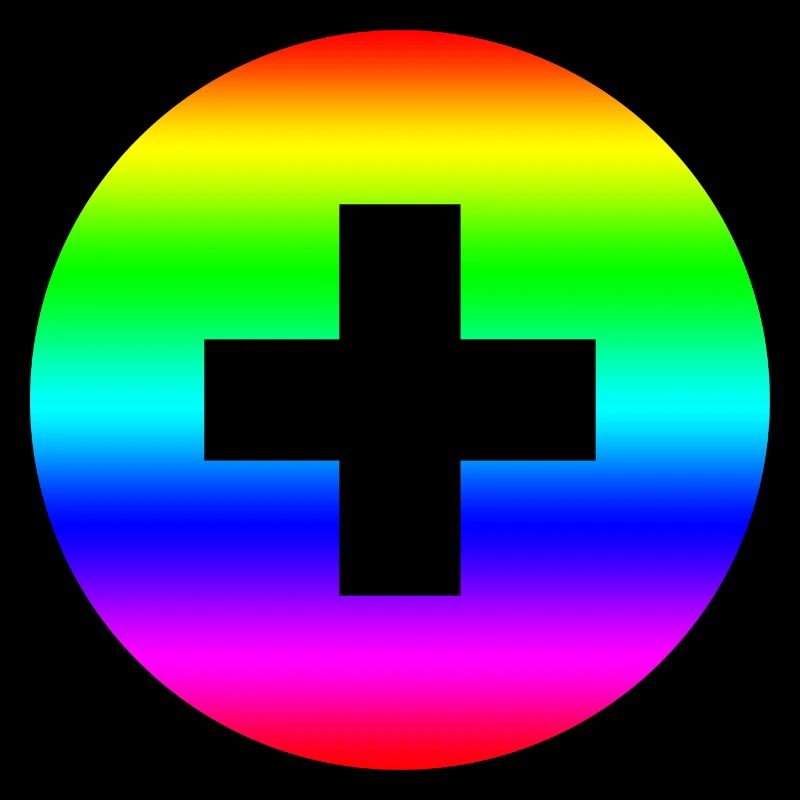 Arc-en-ciel rond plus croix