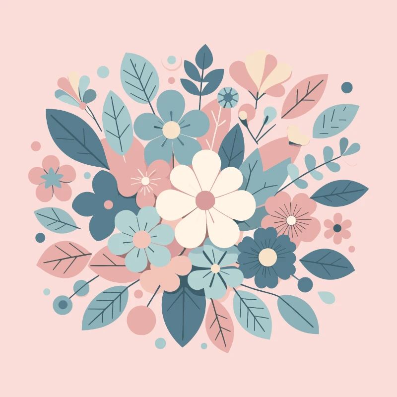 Composition floral couleur pastel