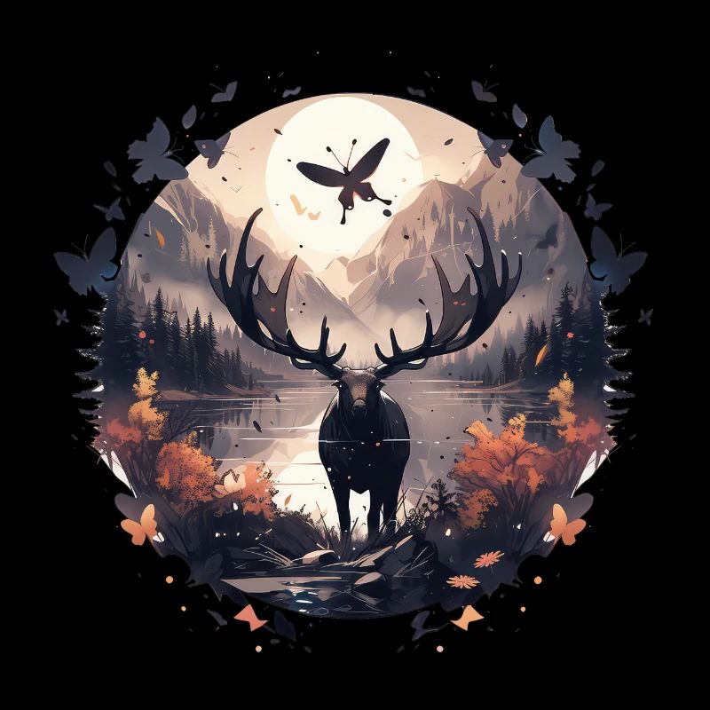 Elk deer nature Scandinavian forest