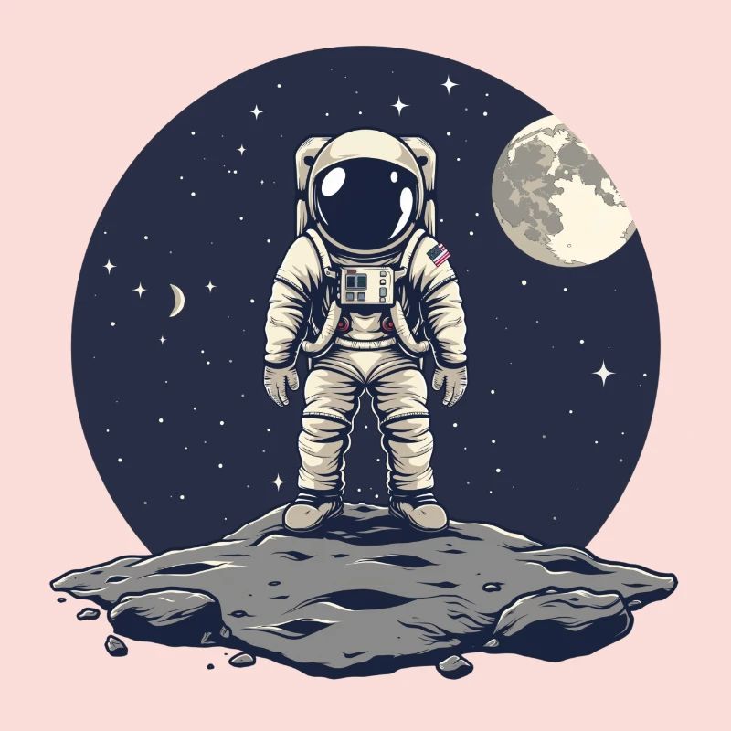 Fond de lune d’astéroïde frontal d’astronaute
