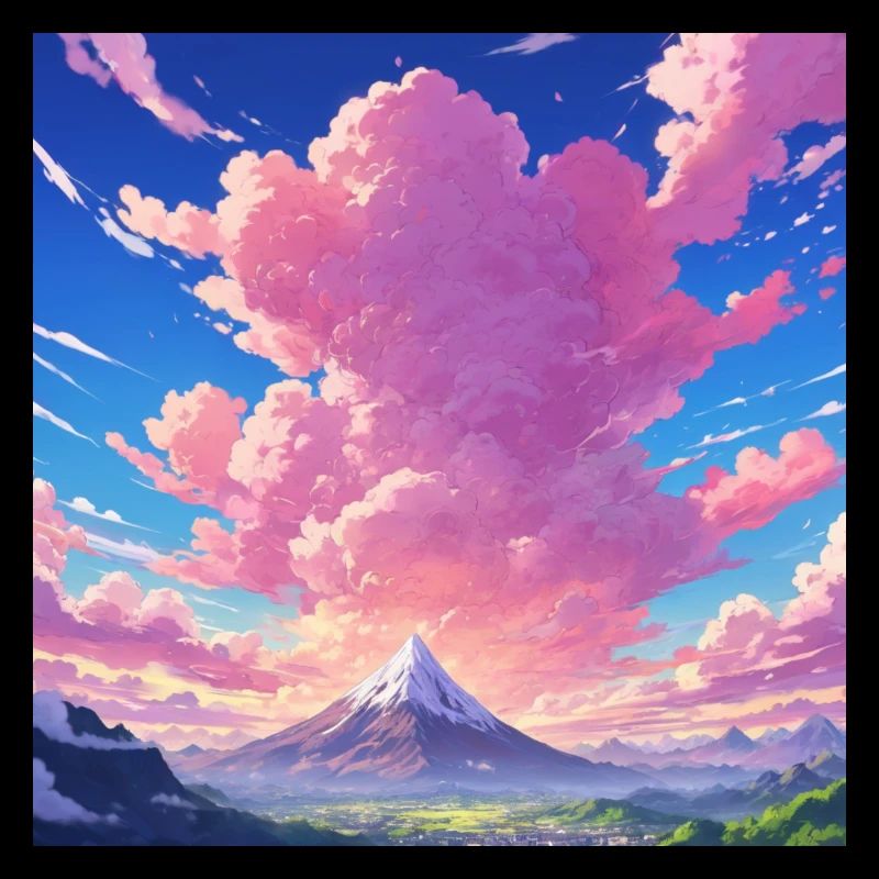 Nuages roses d’anime