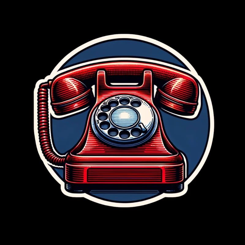 Rotes Kabeltelefon Vintage Retro