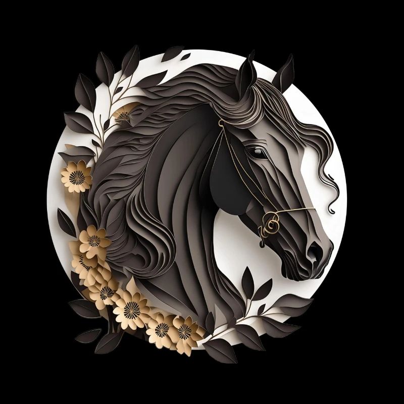 Style de papier de cheval frison