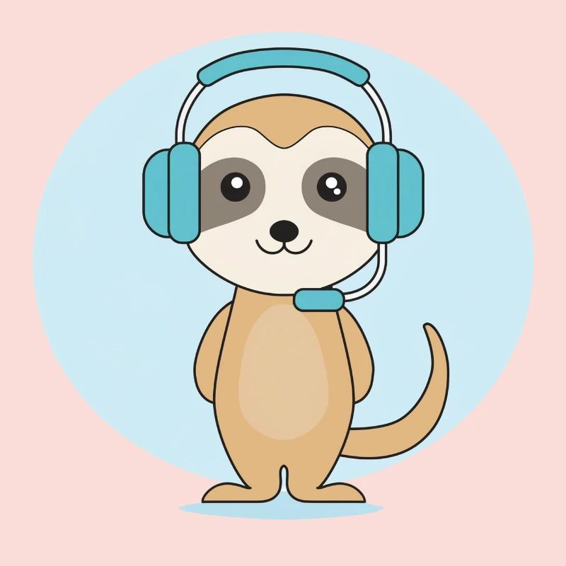 Erdmännchen mit Headset