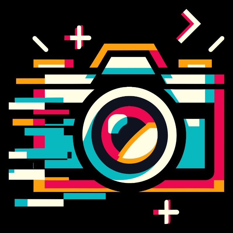 Pixel Fragmentation Camera - Vintage Photography A