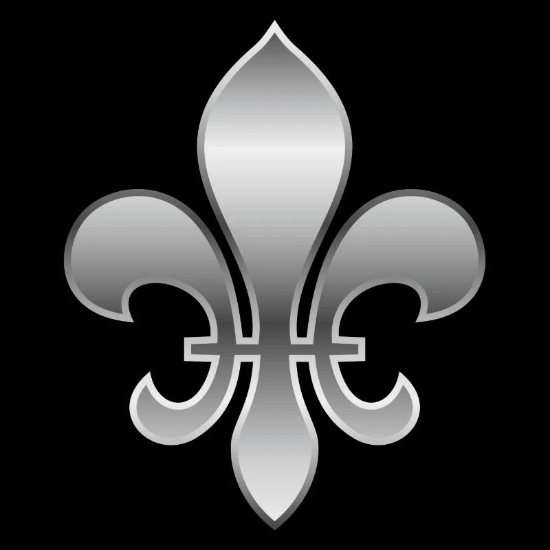 Fleur de Lys / Fleur de Lis Metallic silver look