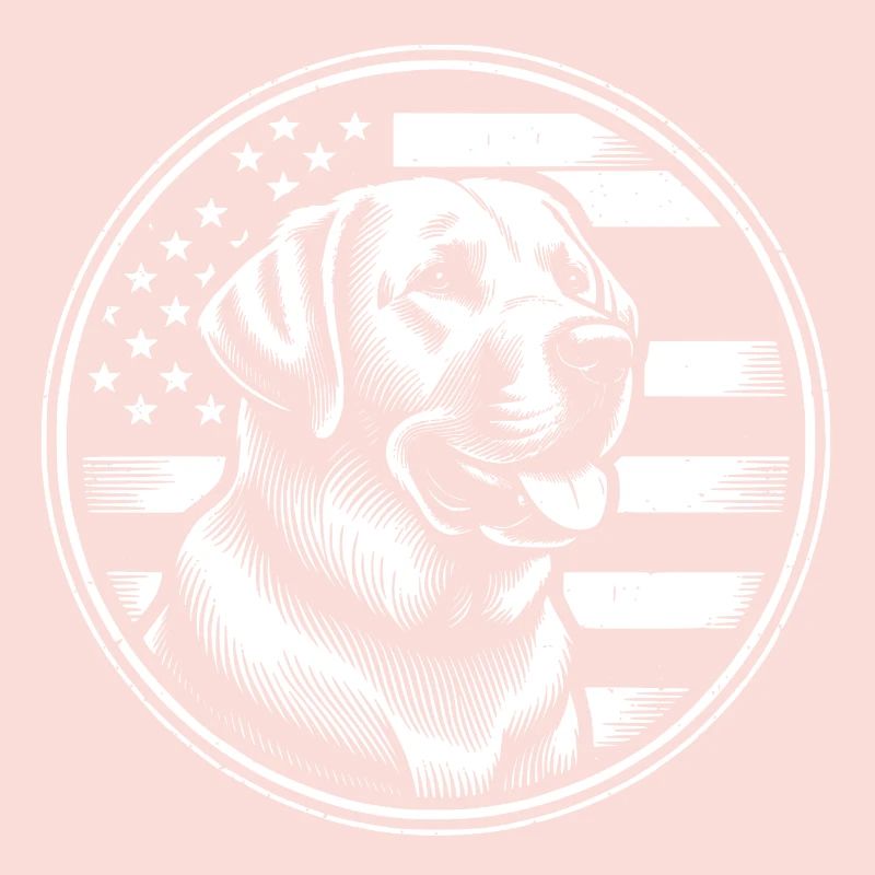 Labrador Retriever Lab avec drapeau américain