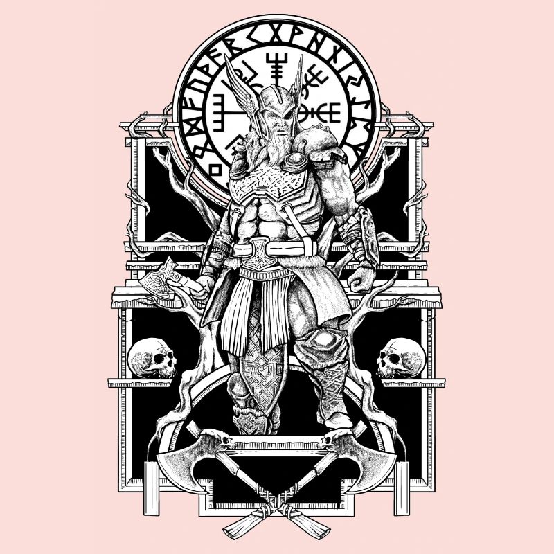 odin, thor, walhalla, valhalla, hammer, axe,