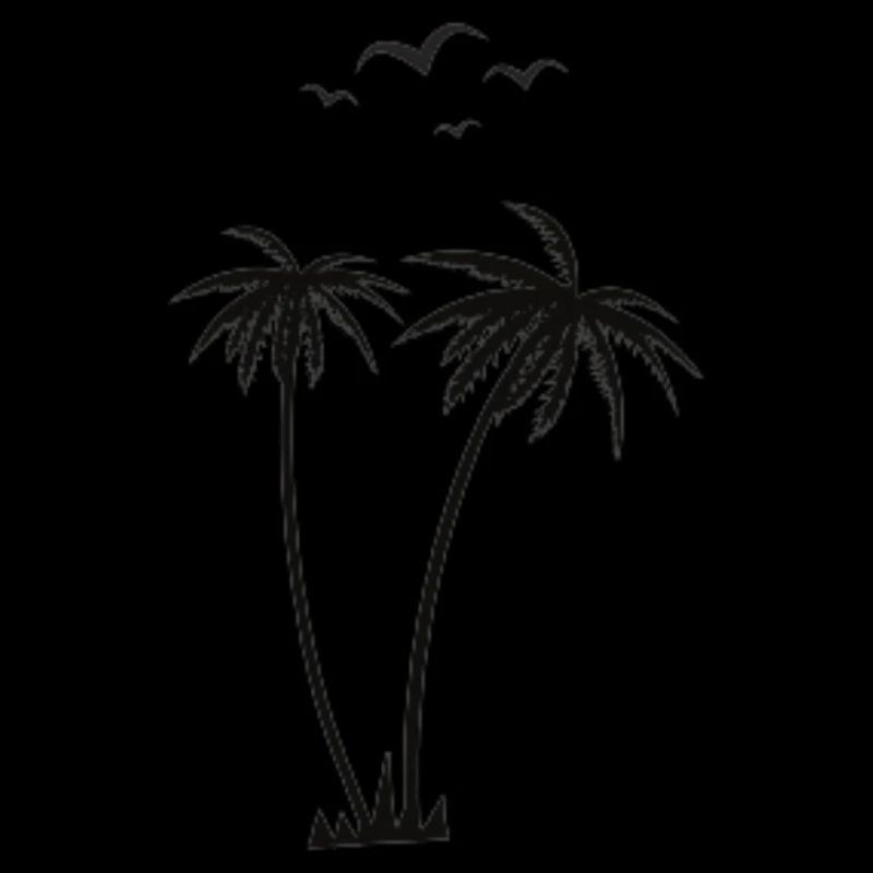 Palm trees and birds