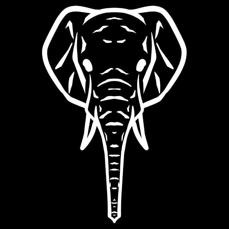Elefantenkopf Symbol weiß