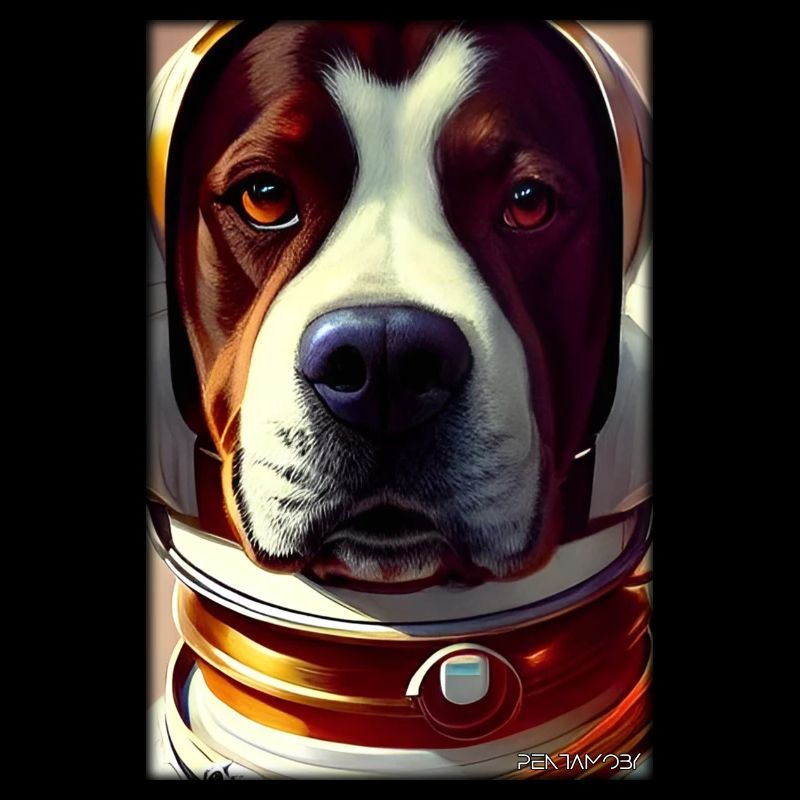 Dog Pet Astronaut Future Sci-Fi Technology