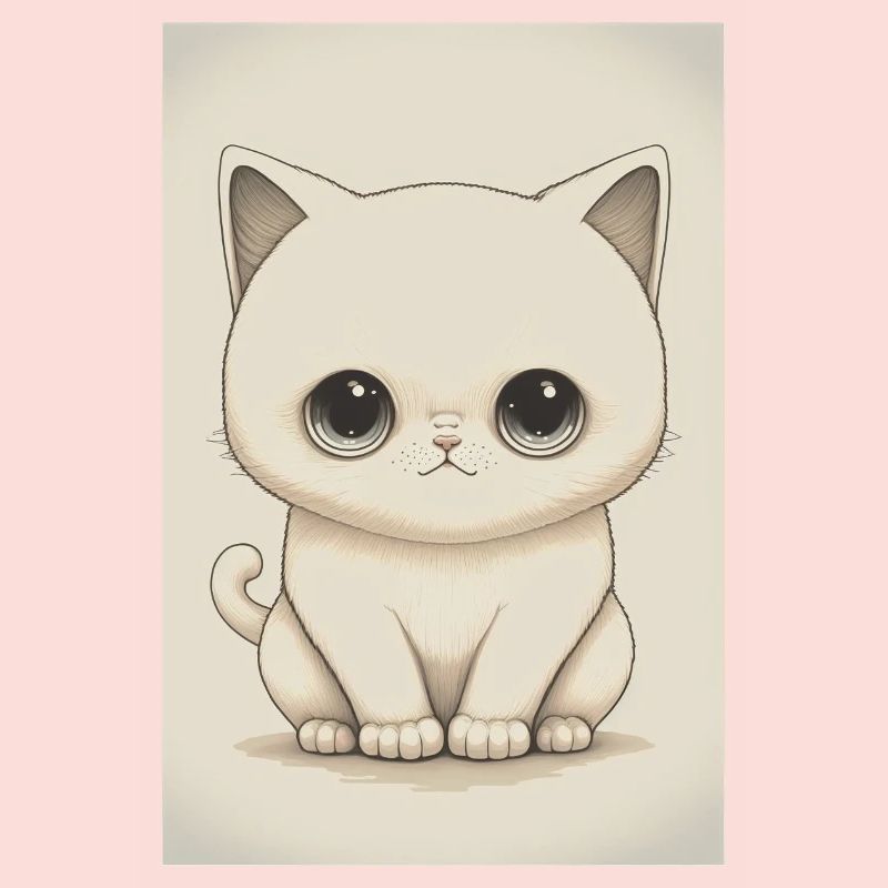 Dessin chaton blanc