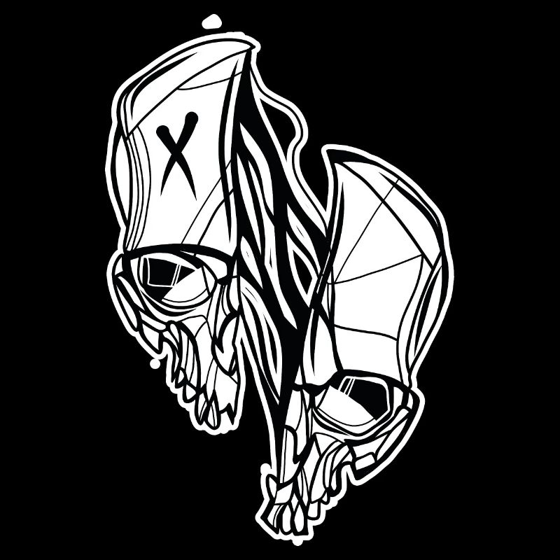 Geteilter Schädel // Illustration