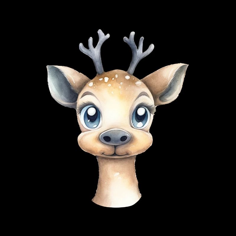 Deer Watercolor Drawing Forest Animals