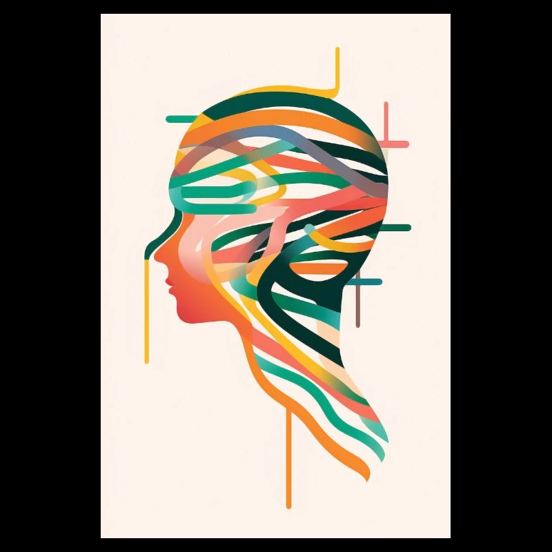 Silhouette with a neurodivergent and abstract profile.