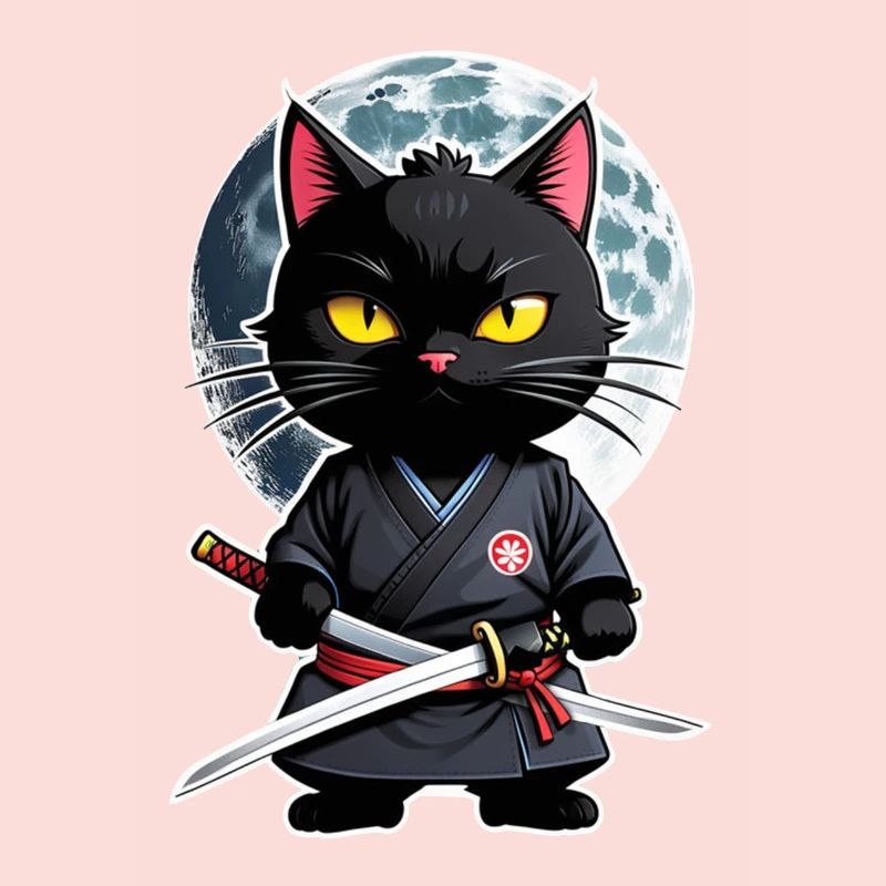 chat ninja - chaton samourai