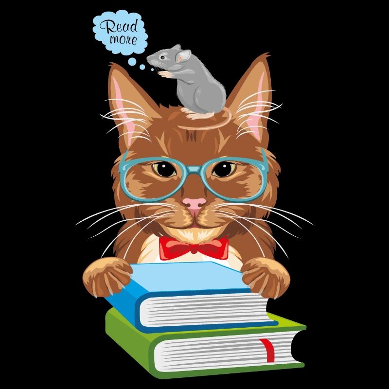 Intelligent cat and mouse with books