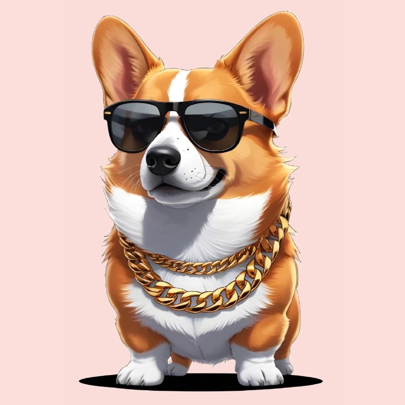 Cool corgi with sunglasses