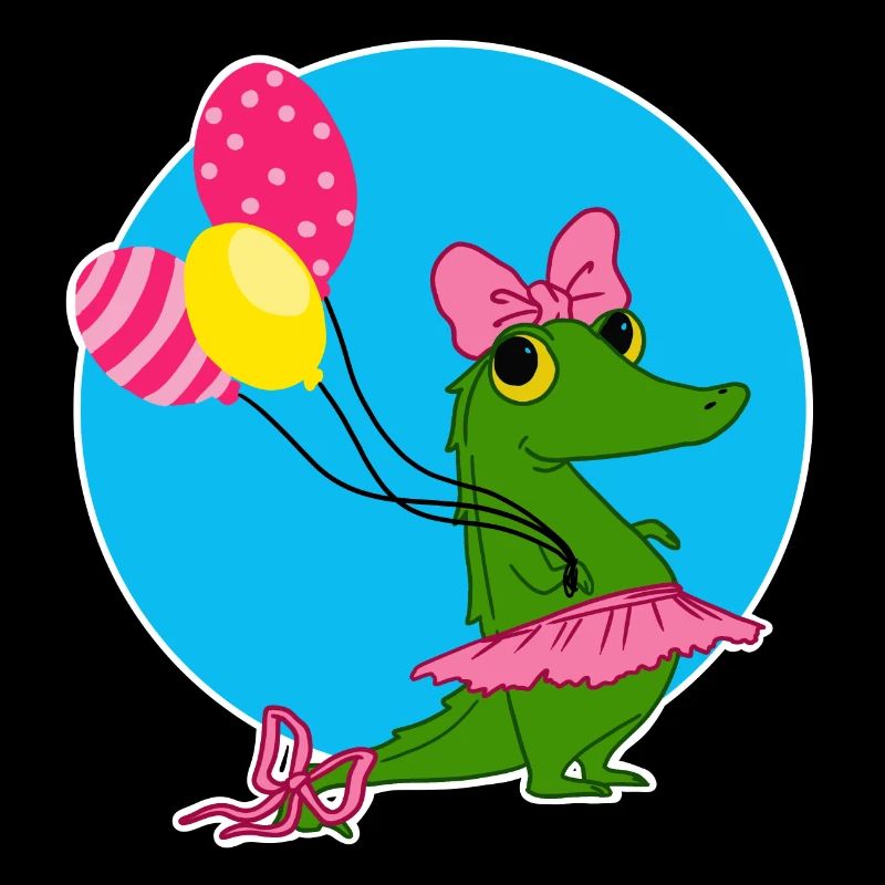 Krokodil mit Luftballons