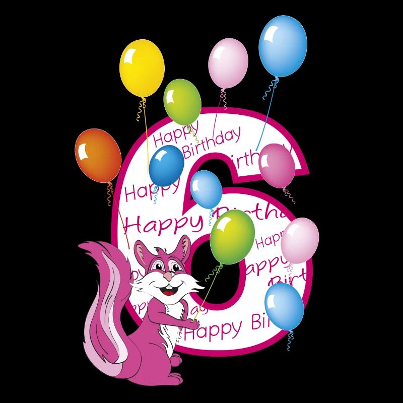sechster Geburtstag 6 Jahre Eichhörnchen