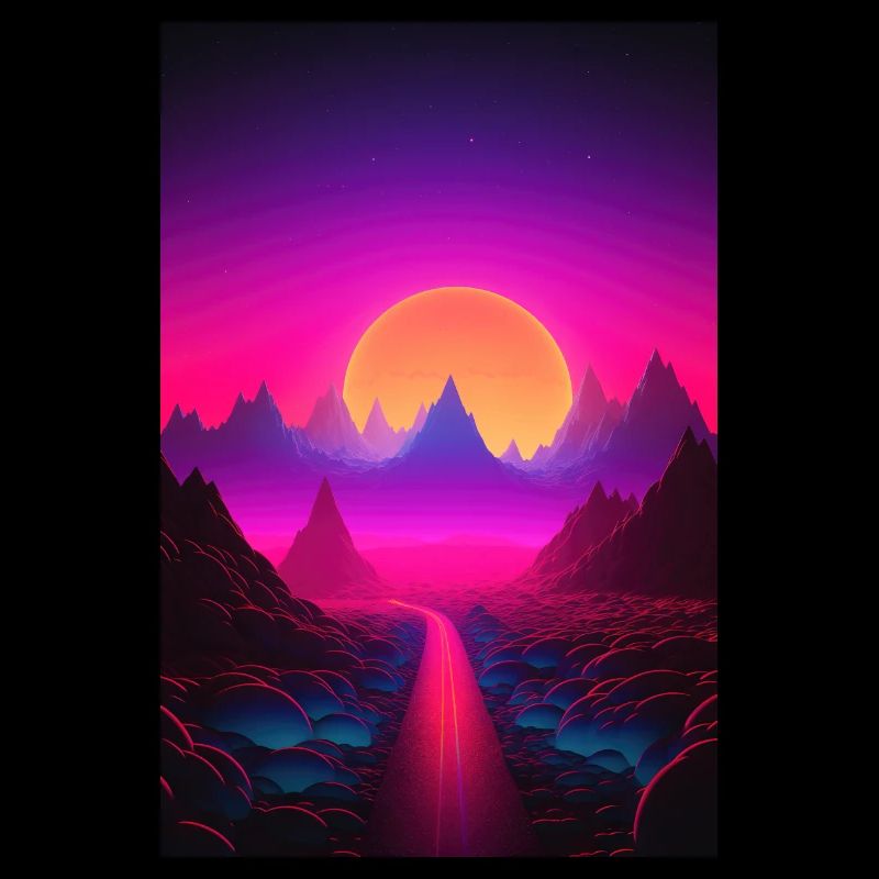 Luminous Peaks: Synthwave Serenity
