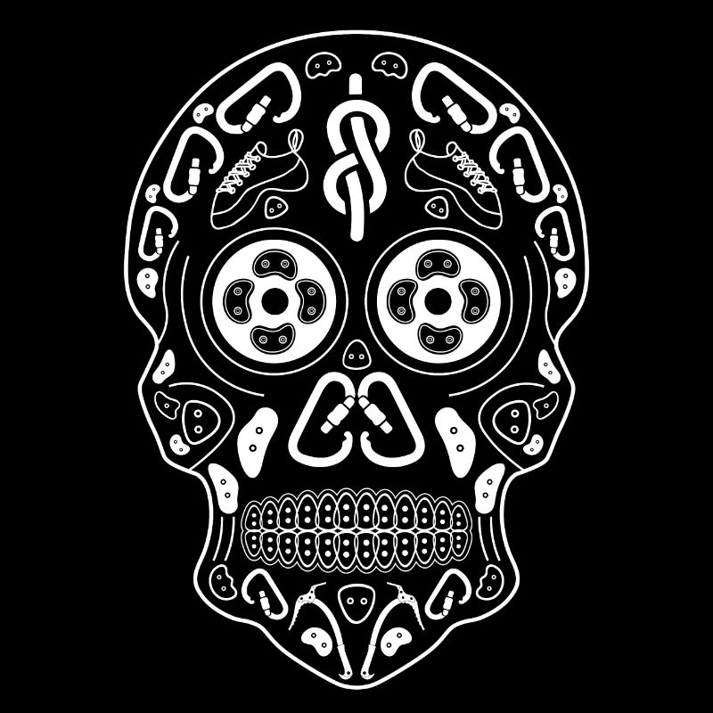 Rock climbing sugar skull