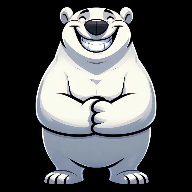 Zufriedener Eisbär Comic Nordpol Stolz Cool
