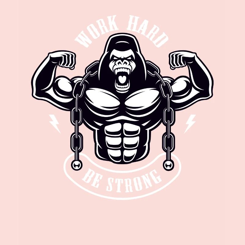 Work Hard be Strong Gorilla Silverback Gift