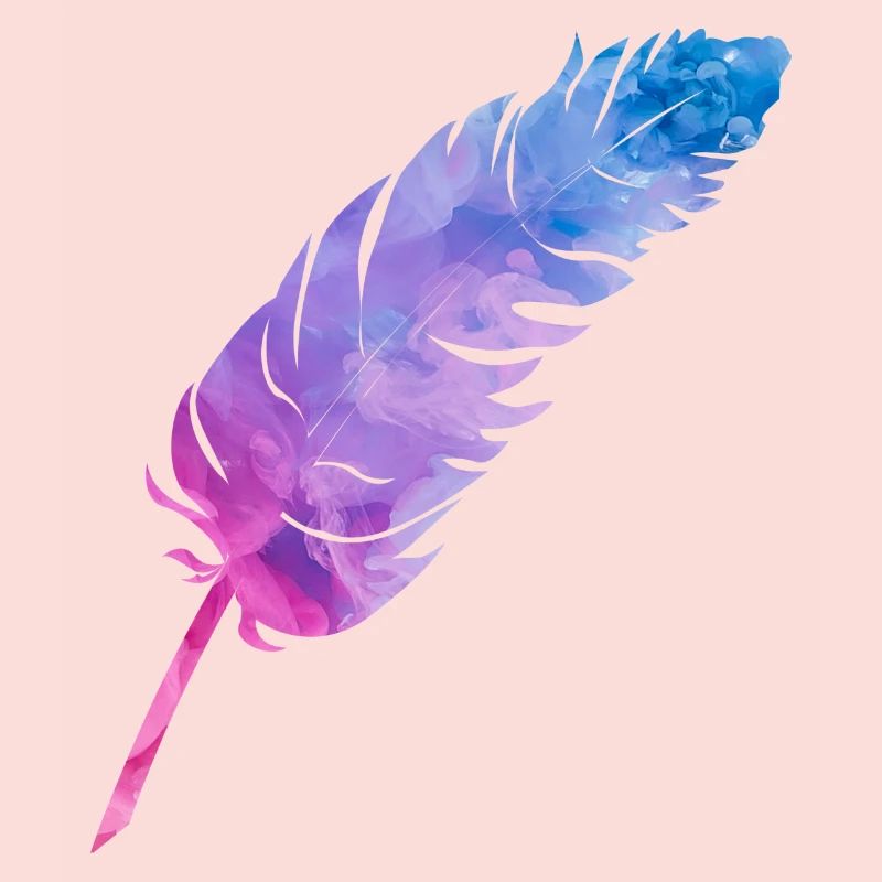 Plume colorée dans des tons violets
