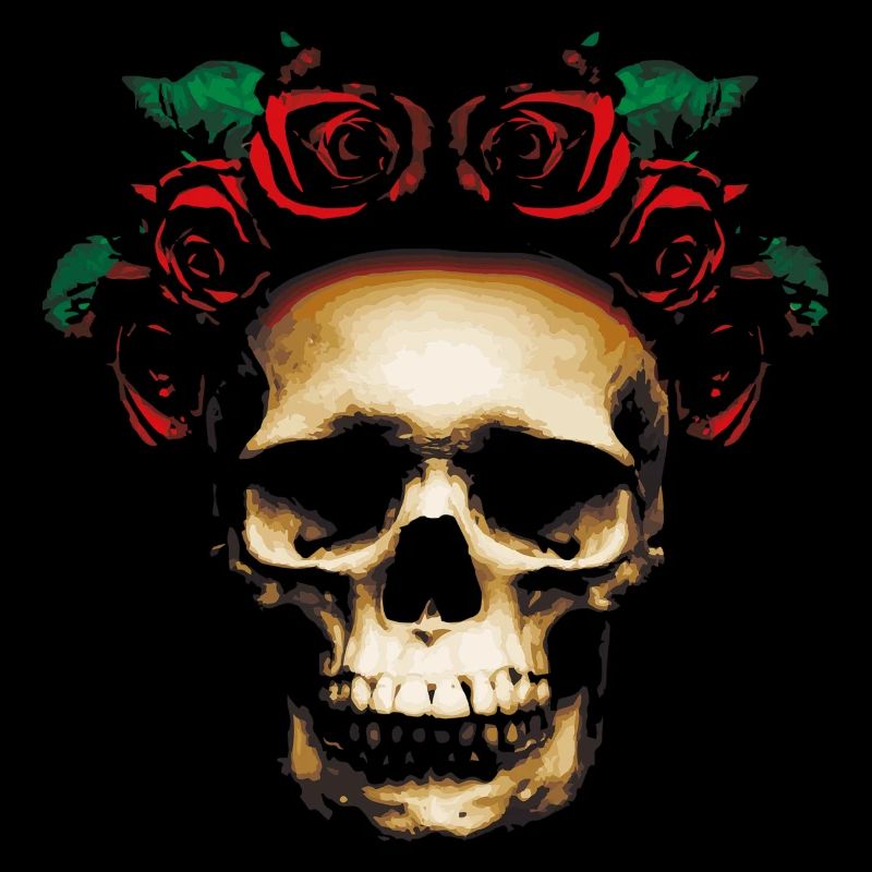 Crâne et roses