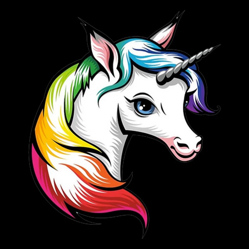 Bunter Einhorn Kopf