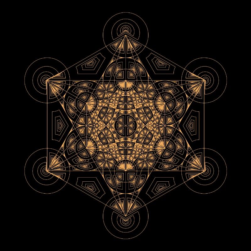 Fractal Metatron's Cube Orange