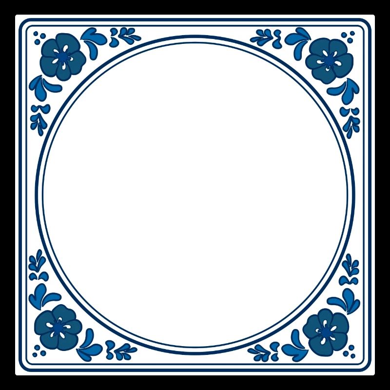 Empty Tile own text - Delft Blue