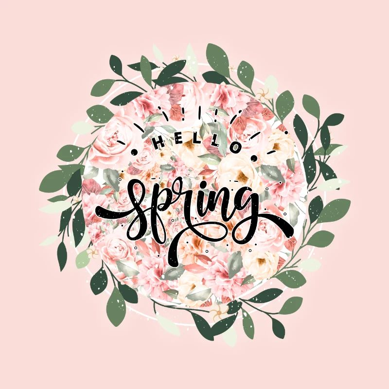 Hello spring flowers pattern