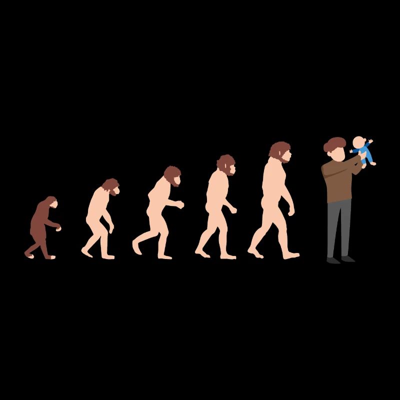 Evolution Papa und Baby Neuer Papa Geschenkidee