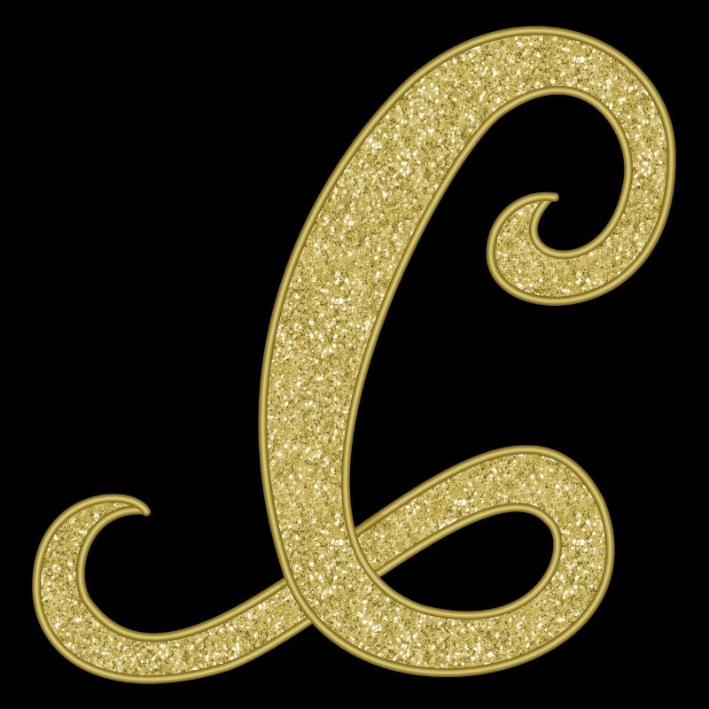 C - gold letter, alphabet, monogram