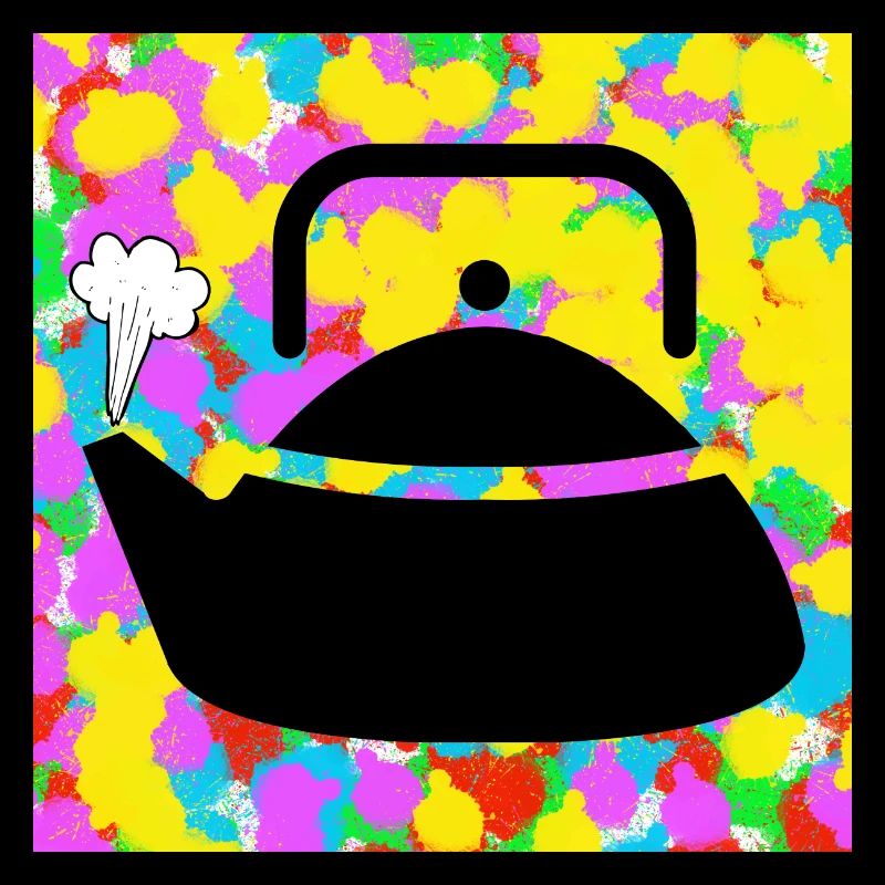 Boiling Kettle Pop Colour Tie Dye Background Funky