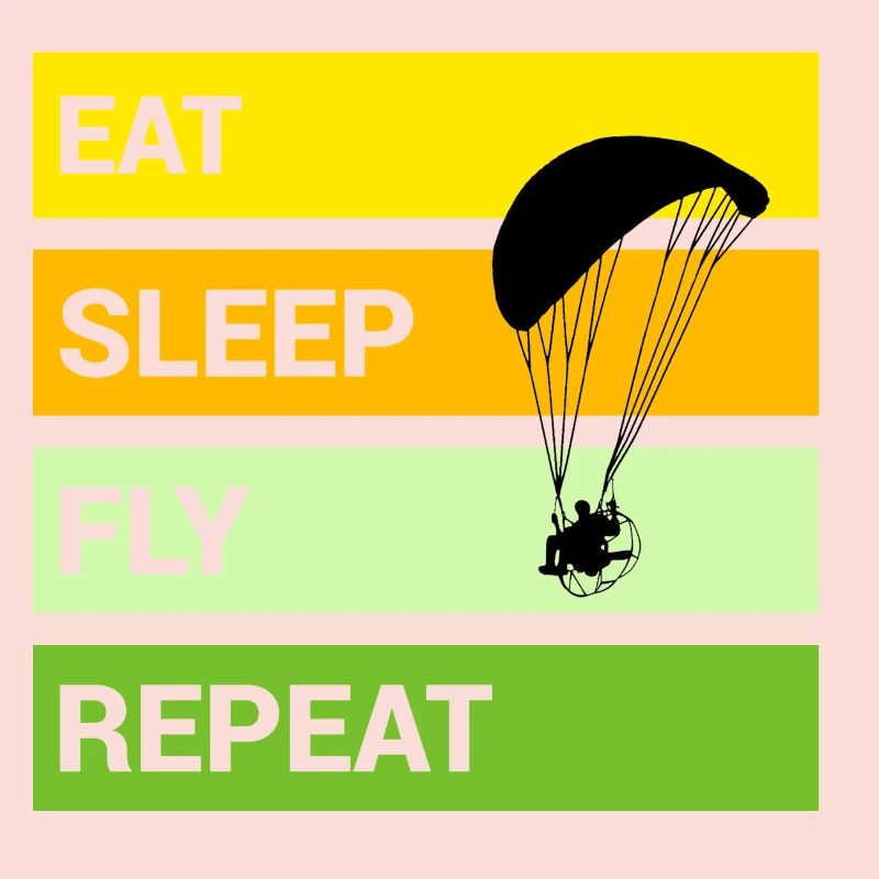 Paramotoring Manger dormir Mouche Répéter