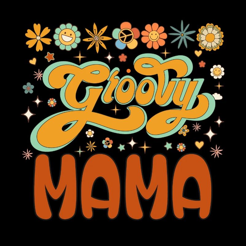 Süße Blumenmama, Groovy Mama, Muttertag, Mama
