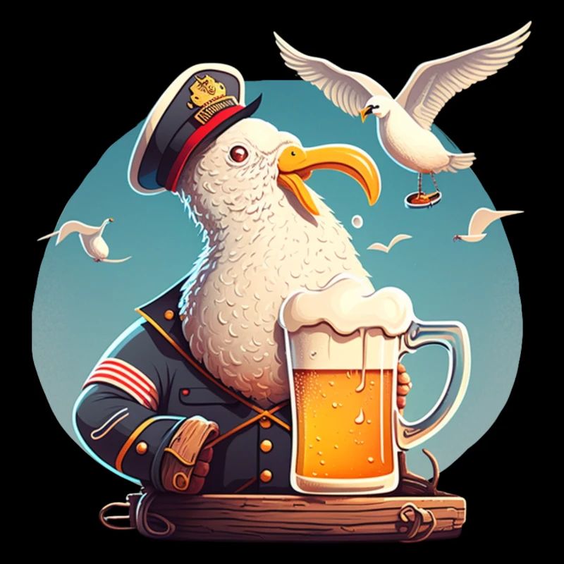Lutsiger Captain Seagull with beer