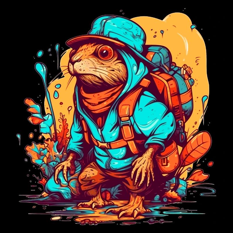 Mole rat is looking for an adventure in nature