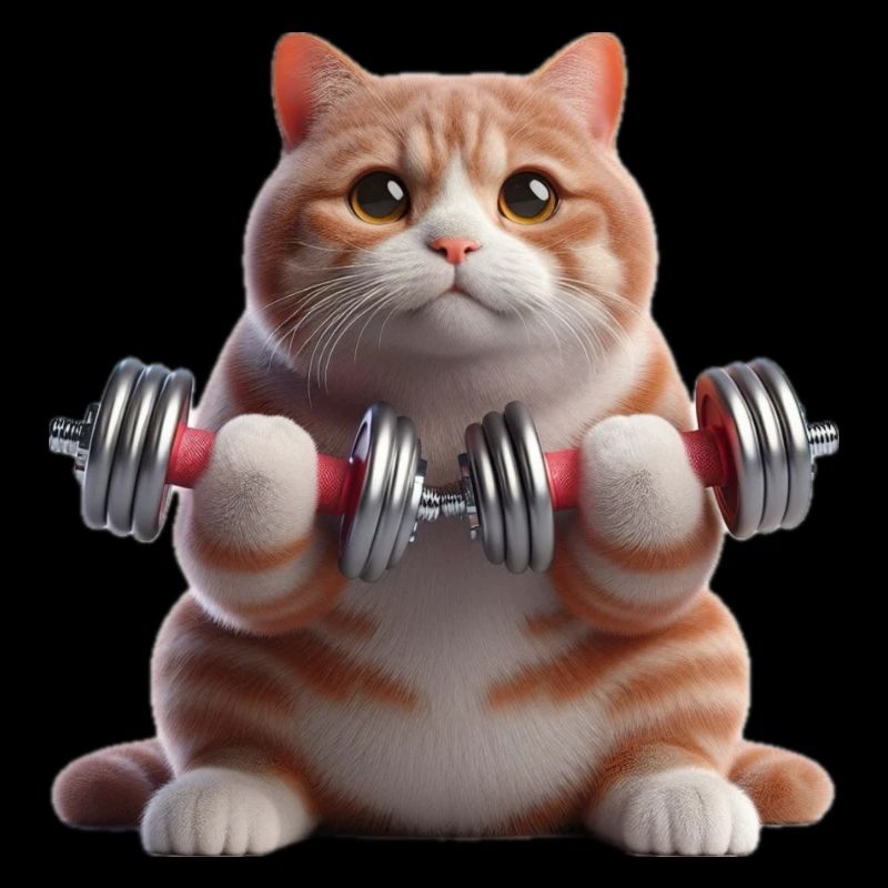 Sport Motif - Chat avec poids