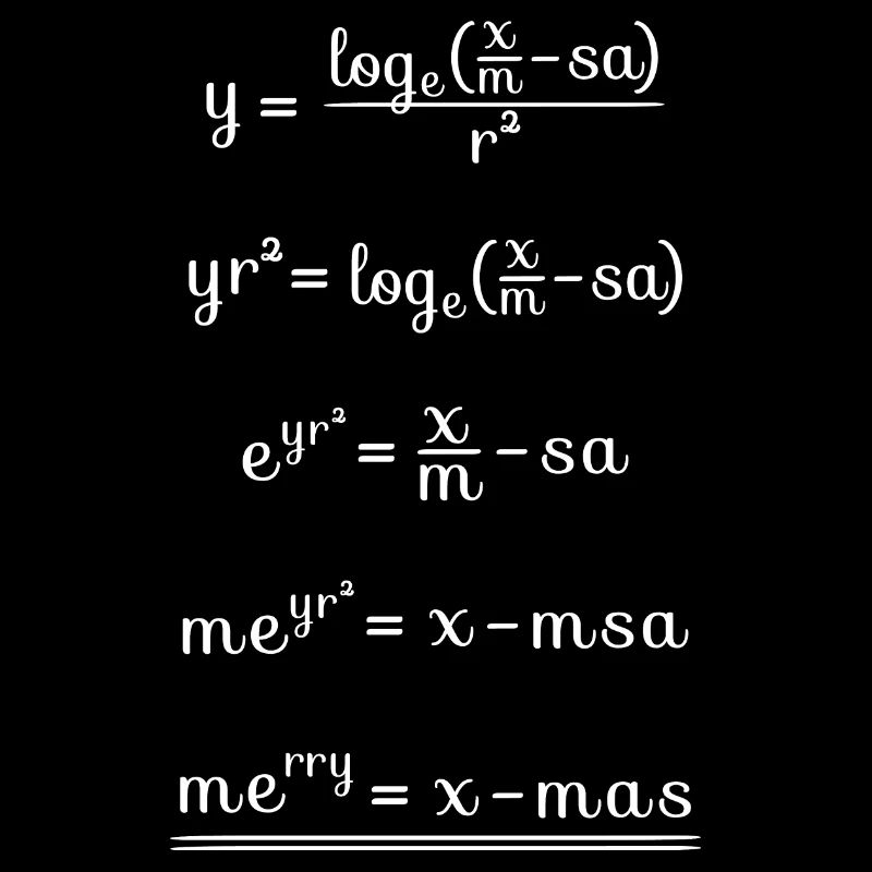 Formule cadeau Noël Nerd Geek Math Noël