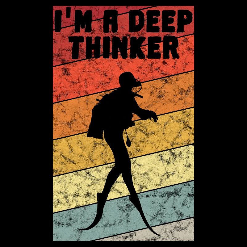 Je suis un depp Thinker Diver Diving Diver Retro