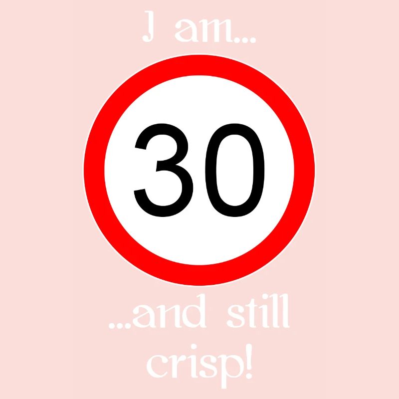 30 years and crisp script white